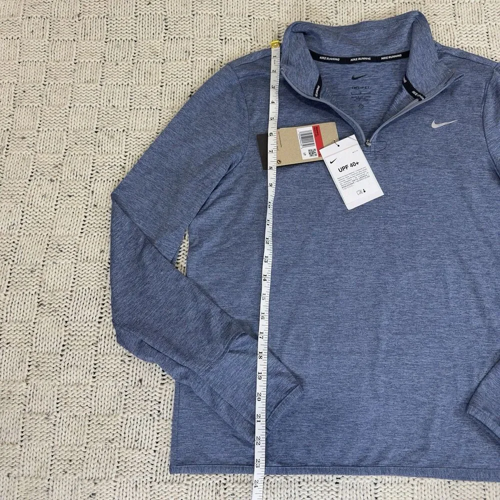 Nike Swift Dri-FIT 1/4 Zip Running Top Women’s Large Blue UPF 40+ NWT